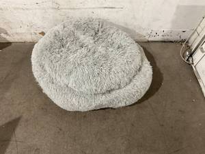 lot 195 image: Grey Plush Donut Pillow with Matching pillow