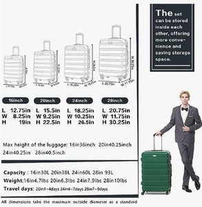 lot 89 image: Coolife 4pc Family Luggage Set with 360 degree Spinner Wheels- Apricot White