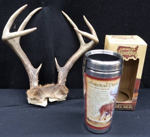 lot 17 image: DEER ANTLERS AND NEW IN BOX AMERICAN MUG