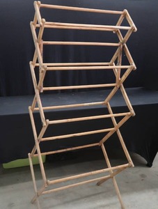 lot 54 image: VINTAGE WOOD CLOTHES DRYING RACK