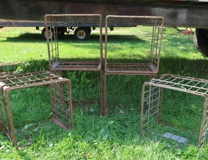 lot 77 image: 6 VINTAGE BOTTOMLESS EGG CRATES