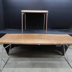 lot 103 image: TWO METAL CARD TABLES