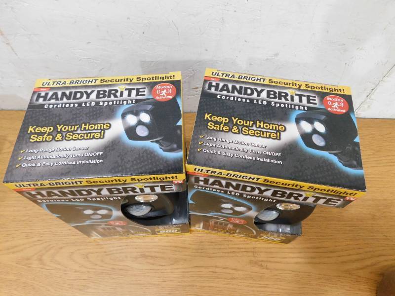 (2) HANDY BRITE 500 Lumens Multi-Location Cordless Motion-Activated Sensor LED Spotlight