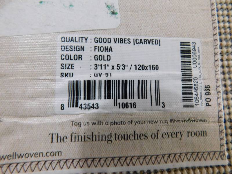 Good Vibes Fiona Gold Modern Geometric Lines 3 ft. 11 in. x 5 ft. 3 in. Area Rug