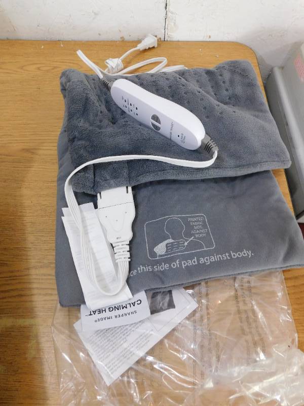 New - CALMING HEAT 12 in. x 24 in. Massaging Weighted Heating Pad