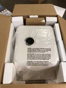 lot 8 image: Presenza All-in-One 28 in. x 22 in. x 33.8 in. Stainless Steel Drop-In Sink and Cabinet with Faucet in White   Customer  Returns See Pictures