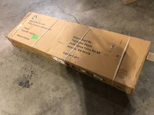 lot 10 image: Husky Ready-To-Assemble 6 ft. Solid Wood Top Workbench in Black with Pegboard and 2 Drawers   Customer  Returns See Pictures