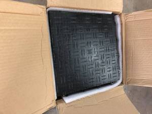 lot 28 image: VEVOR Garage Tiles Interlocking 1 ft. W x 1 ft. L Black Garage Floor Covering Tiles 50-PC Polypropylene Garage Flooring Tiles  Customer  Returns See Pictures
