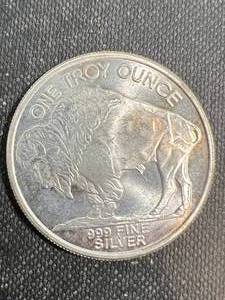 1 TROY OZ .999 FINE SILVER INDIAN BUFFALO ROUND