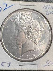 1925 US SILVER PEACE DOLLAR UNC