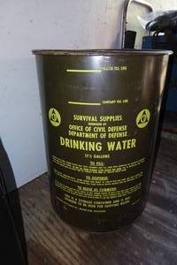 lot 211 image: Military 17.5 Gallon Drinking Water Storage Barrel
