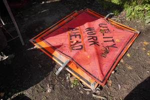 lot 177 image: 4 Utility Work Ahead Road Signs