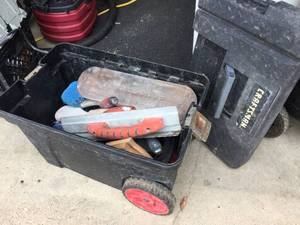 lot 46 image: Cement Tools & Tool Caddy