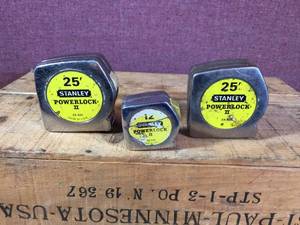 lot 67 image: 3 Stanley Tape Measures
