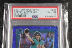 2021 Optic Blue Scope Trevor Lawrence #201 Rookie Card PSA 8