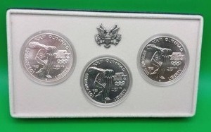 Set of Three 1983 Uncirculated Olympic Silver Dollars