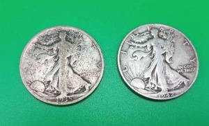Two Walking Liberty Half Dollar Silver Coins