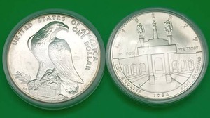 Two 1984 Los Angeles Silver Dollars