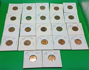 Collection of 22 Key Date Pennies