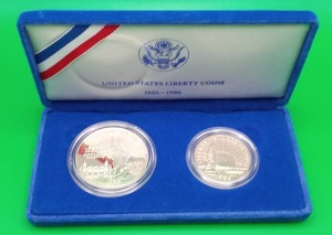 Two 1986 United States Liberty Coins