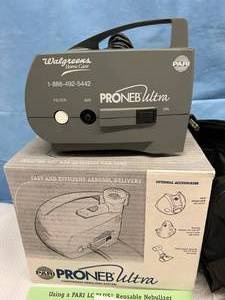 lot 17 image: MSRP $200 Appears New Open Box Walgreens Label Pari Proneb Ultra Compressor Nebulizer With Extras & Travel Bag #2