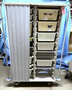 lot 35 image: MSRP $6800 Innerspace Medical Supply Cabinet Transport Trolley With Multiple DrawersBaskets - Who Would Not Want This To Organize Your Area Bumper Guards On Bottom
