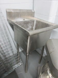 lot 827 image: TRINITY NSF STAINLESS STEEL UTILITY SINK