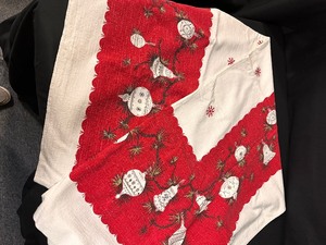 Two Vintage Christmas Table Cloths