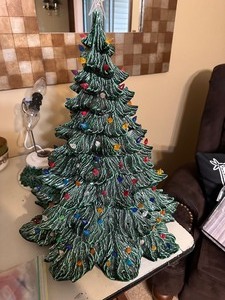 Large Vintage Ceramic Christmas Lighted Tree
