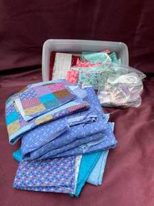 lot 27 image: NEW Fabric That Has Started A Quilt Or Blanket. Ready To Sew Many Colors