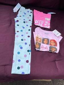 lot 58 image: NEW with Tags 2-Shirts Size 5T Pink & 1-Pants, Size 66X