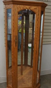 Oak curio cabinet