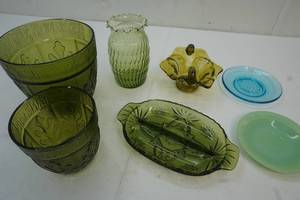 Vintage glass dishes and vases