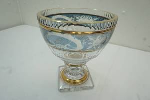 Vintage leaded Czech Thistle vase