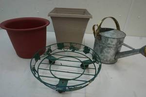 Vintage metal and plastic plant stands