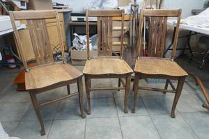 Antique oak dining room chairs