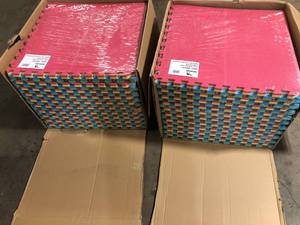 2 Boxes of Norsk Multicolor 24 in. x 24 in. EVA Foam Solid Color Multi-Purpose Interlocking Tile (40-Tile) Customer Returns SeePictures