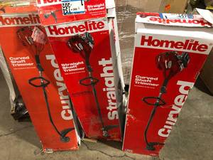 Lot of Homelite 2-Stroke 26 cc Curved Shaft Gas Trimmer    Customer Returns See Pictures