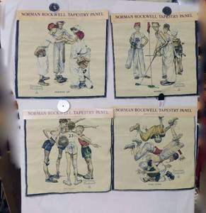 Lot of 4 Sporting Boys Tapestries