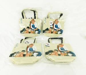 Lot of 4 Norman Rockwell A Lickin Good Bath Canvas Bags