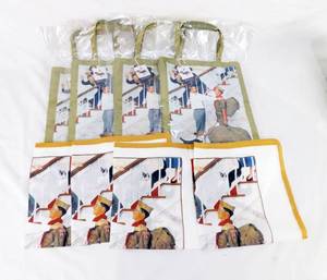 Lot of 4 Canvas Bags and 4 Scarves Norman Rockwells Boy Scout Homecoming