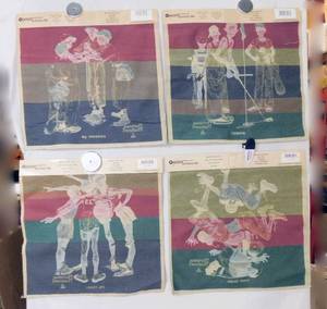 Lot of 4 Sporting Boys Tapestries