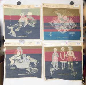 Lot of 4 Norman Rockwell Four Seasons Tapestries