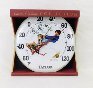 Taylor Vintage Collection Norman Rockwell Flying High Metal Outdoor Thermometer