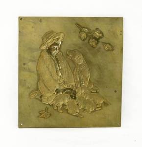 Vintage Norman Rockwell Pride of Parenthood Brass Embossing Plate