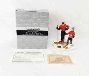 Vintage Islandia International Norman Rockwell Four Seasons Winter 1961 Skiing Figurine