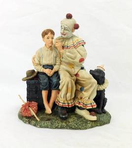 Vintage Islandia International Norman Rockwell Life Cover 1922 Runaway Boy With Clown Numbered Figurine