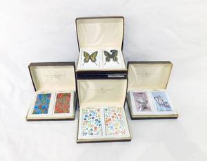 Lot of 4 Double Sets of Vintage 1970s Playing Card Decks in Gift Boxes