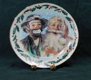 Vintage 1987 Emmett Kelly Tis The Season by D.L. Rust Numbered Collector Plate Displayed at Brown & Bigelow