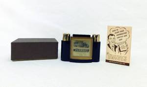 Vintage Mid Century Combination Lighter and Case With Garrett Freightlines, Inc Advertisement